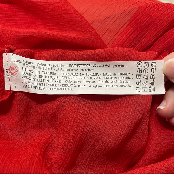 Zara NWT Semi Sheer Chiffon Blouse with Ruffles Women's Size XS - Picture 9 of 9